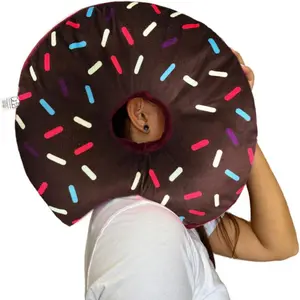 Comfortable Donut Ear Piercing Pillow for Side Sleepers with Soft Ear Support - Reduces Discomfort, Sleeping Pillow, Soft Neck Pillow, Bedroom Accessories, Brown Plush Toy
