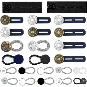 2026 New 24Pcs Adjustable Elastic Extender Buttons, No-Sew Invisible Waist Extenders, Flexible Waist Expand Buttons For Men Women Pants Jeans Skirt Clothing Accessories