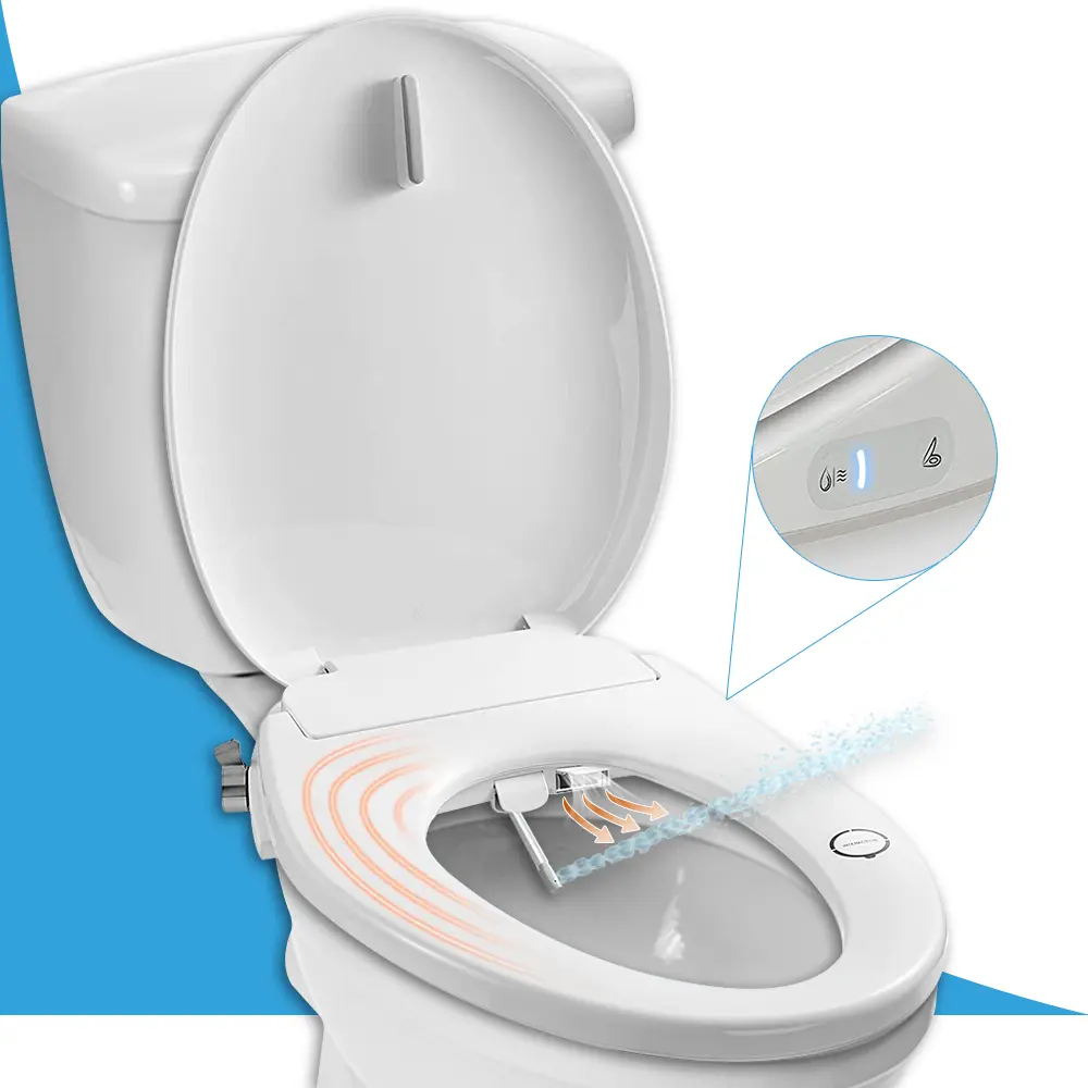 BUTT BUDDY Suite Smart Bidet Toilet Seat Attachment (Cool & Warm Temperature Control | Dual-Nozzle & Adjustable Pressure | Easy Setup & Universal Fit | Water Switch Sensor | Modern Bathroom)