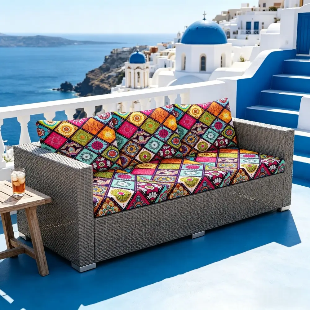 1/2/12PCS Sofa Cushion Covers, Stretch Couch Covers For Sofa, Bohemian Mandala Floral Sofa Slipcovers (Without Inner Cushion), elastic cushion covers, removable and washable, all-season indoor and outdoor sofa seat cushion covers