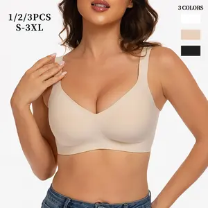 Soft Support Jelly for Women Wireless Comfortable Push Up bra Seamless Invisible Padded Bralette  Full Coverage Bra No Underwire T-Shirt Everyday Plus Size Friendly-Jelly Bra SummerVibes