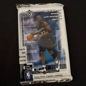 2002-03 Upper Deck MVP Trading Cards, Look for Game-Used Memorabilia (1 in Every 2 Packs)