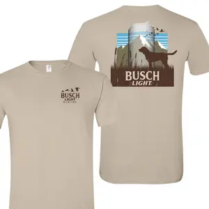 Busch Light - Hunting Dog Can Scene 2-sided T-shirt, Beer Lovers Shirt, Funny Cartoon Tee, Adult Unisex Shirt, Shirt For Drinking Lovers