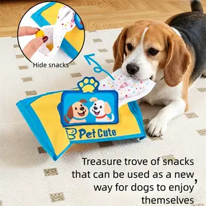 Durable No-Stuffing Wet-Wipe Style Treat Pockets Double Squeakers Extra-Long Tug Design Interactive Puzzle for All Dog Sizes dog toys squeaky noise dog accessories dog products omega bite dog targetpet corrector