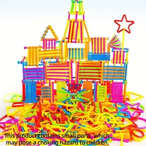 100pcs Kids Party Gift Wand Set, Educational Construction Toy, Building Block Sets, Multi-Color Shapes, Perfect Birthday and Holiday Gift