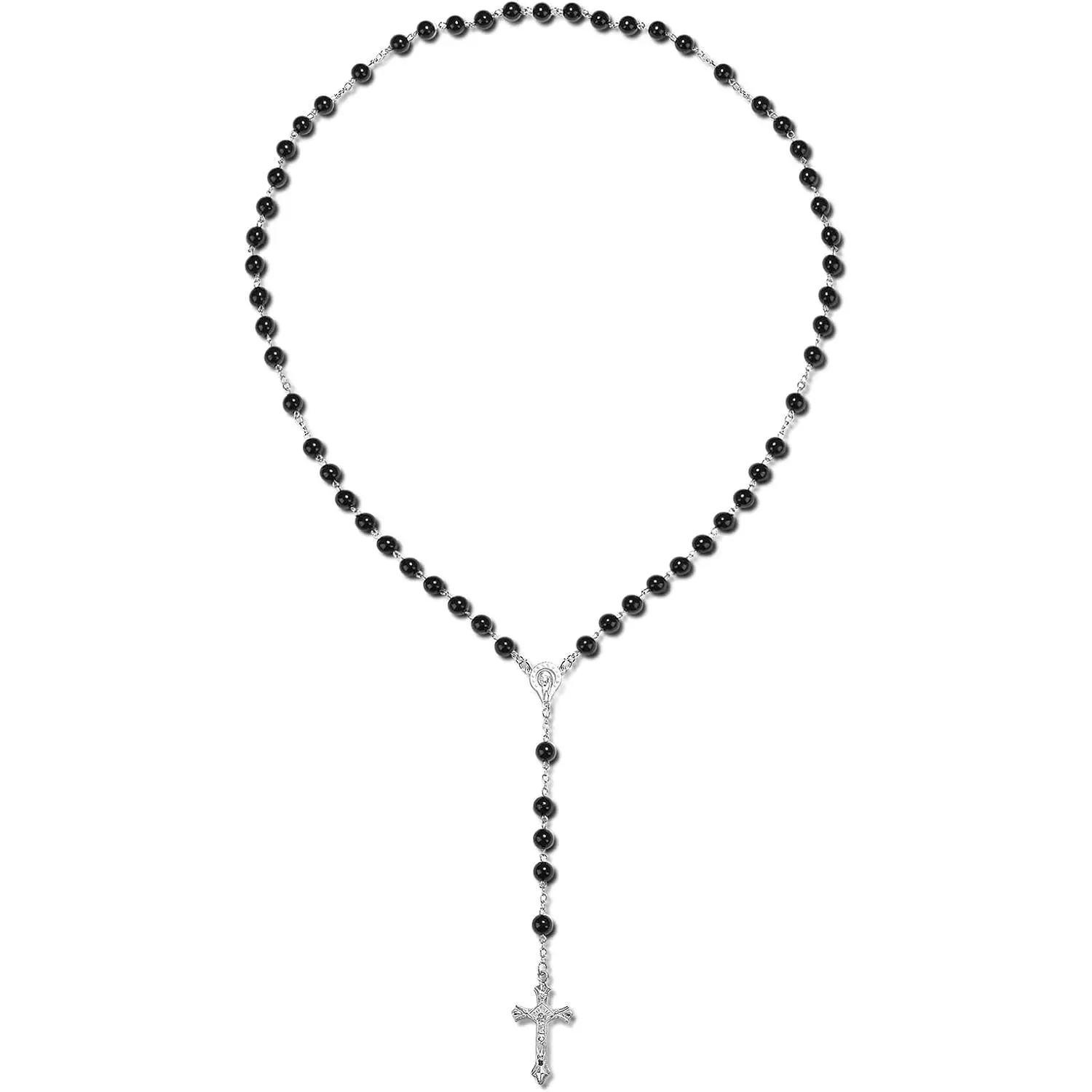 Rosary Beads Catholic for Women Handmade Wooden Catholic Rosay with Jesus Christ Crucifix Cross Real Healing Wooden Rosary Beads Yoga Meditation Prayer Bead Necklace