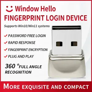 Compact Portable USB Fingerprint Key Reader, Password-Free Login for Windows 10 Laptops, Biometric Scanner and Secure Unlock Module