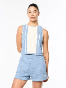 Zola Knit Top- Faded Denim