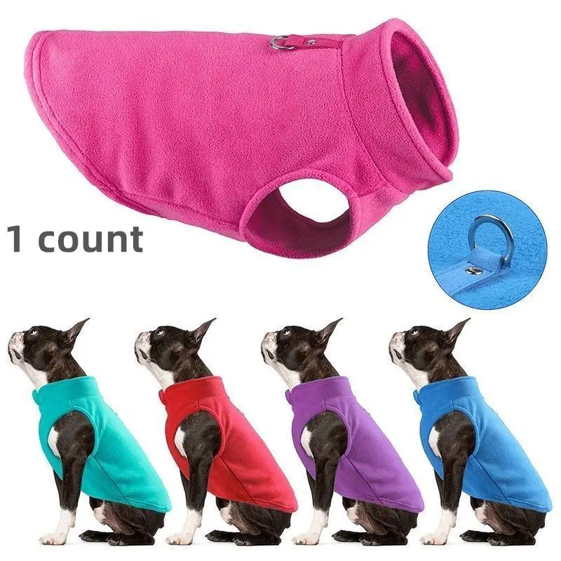 Solid Color High Round Collar Pet Jacket, Winter Thickened Warm Pet Coat, Pet Clothes for Dogs & Cats, Dog & Cat Supplies Holiday Gift