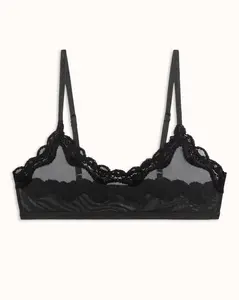 Mesh Scoop Bralette in Black Robe - Breathable, No Wires, Supportive for 9-to-5, Soft for Everyday