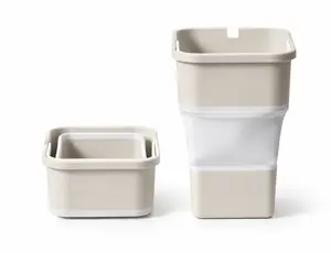 Collapsible Car Trash Can with Hidden Trash Bag Storage, Compact Folding Garbage Bin for Car, Camping, Picnic, Beach, Drinks and Small Items