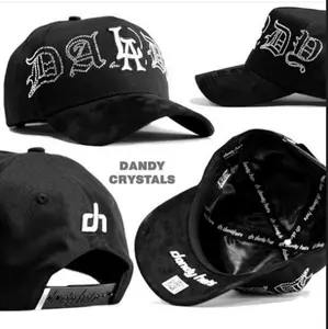 Dandy Hat Crystals LA - Black Baseball Cap with Crystal Embellishments and "LA" Lettering