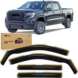 Nilight in Channel Rain Guards for Chevrolet (Chevy) Silverado 1500 Crew Cab/GMC Sierra 1500 Crew Cab 2019 2020 2021 2022 2023 2024 2025 Vent Window Visors-4pcs Truck Car Accessories Automotive Vehicle dealsforyoudays