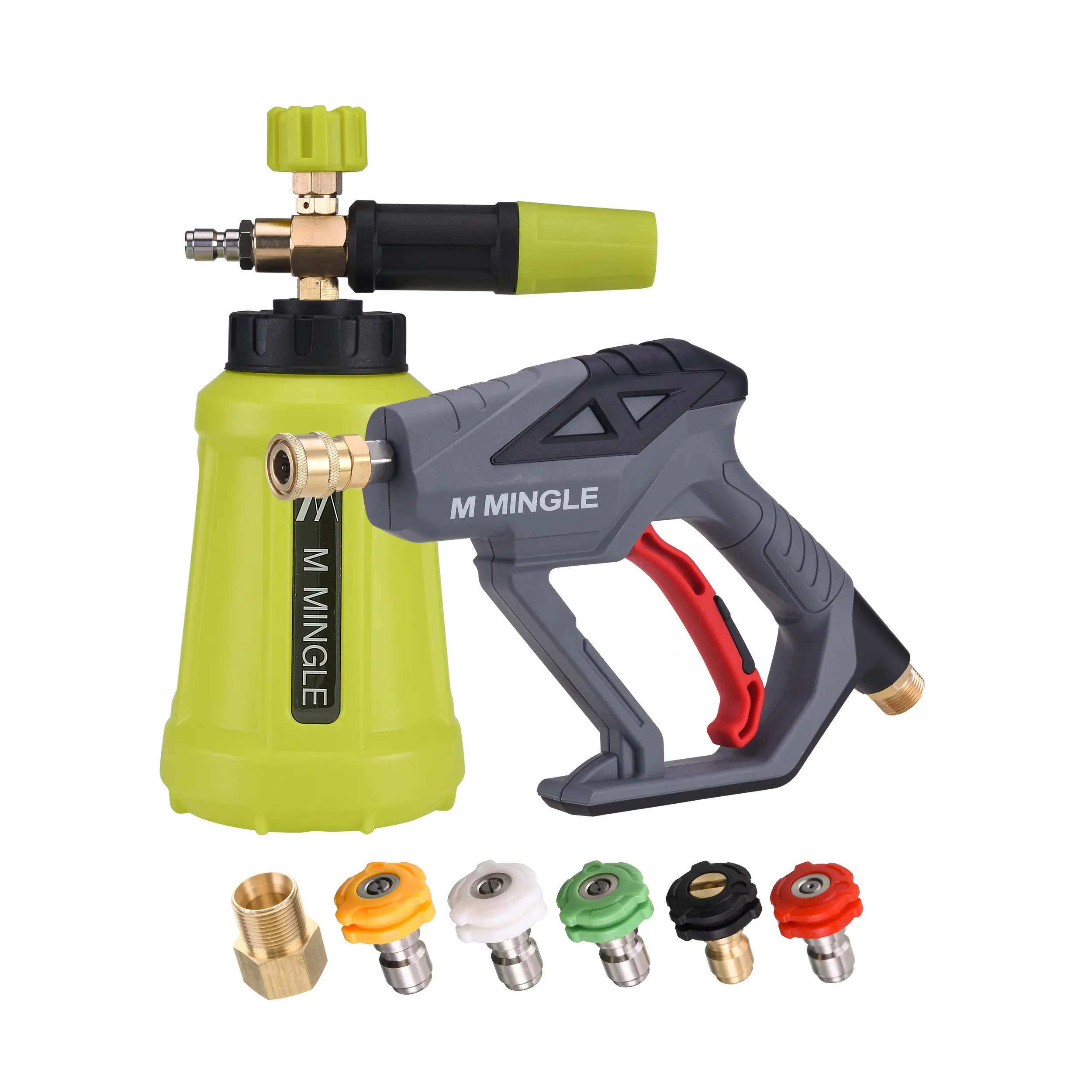 M MINGLE High Pressure Washer Handheld Water Spray Snow Foam Lance, 4000 PSI Cannon Foam Blaster Power Washer with 1/4" Quick Connector, Car Wash Foam