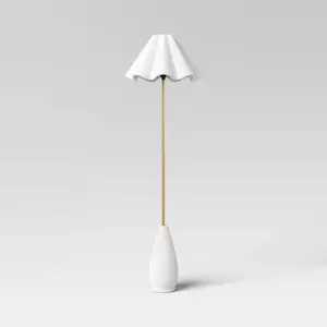 Wavy Shade Collection Ceramic Base Floor Lamp White - Threshold