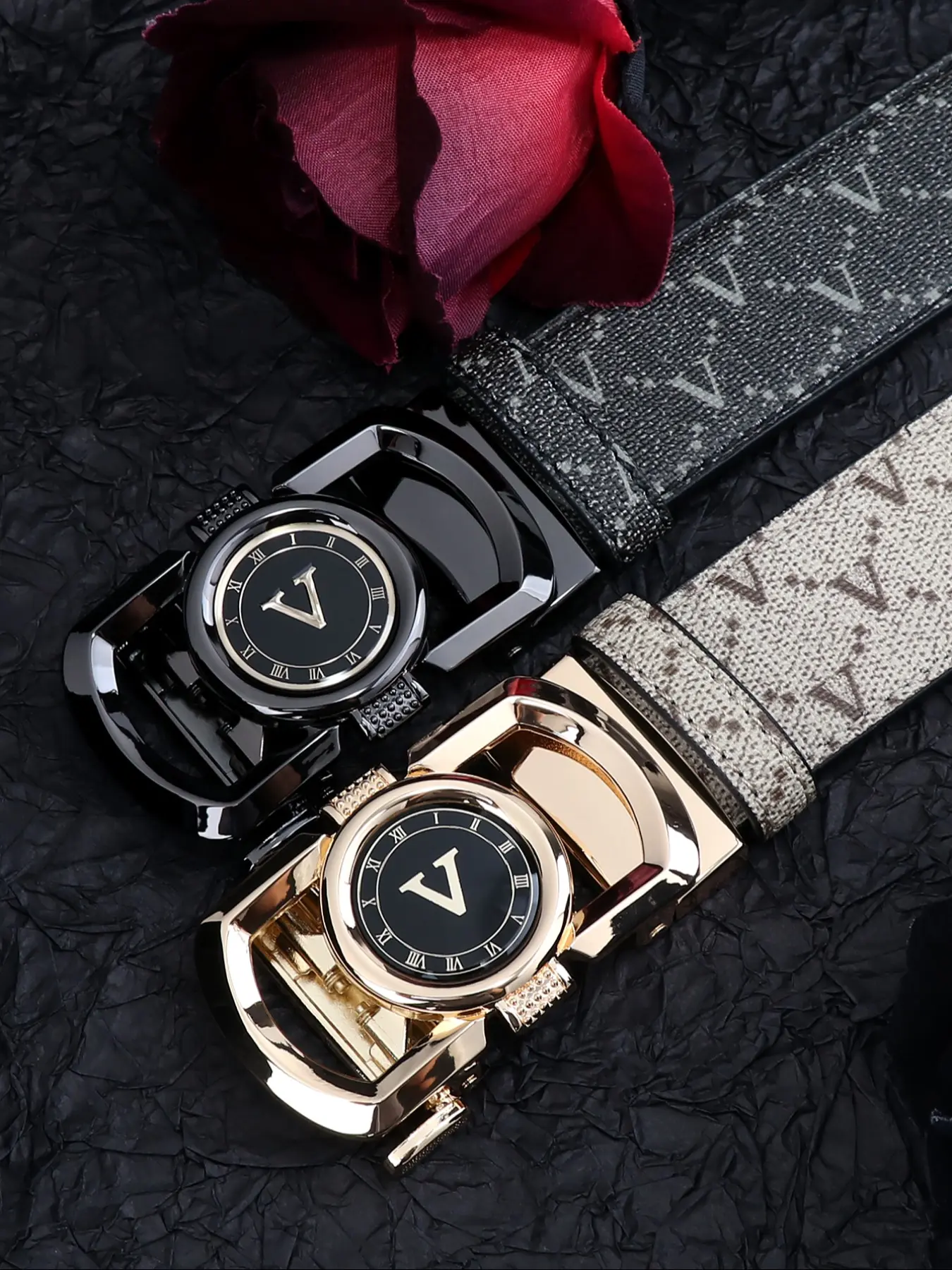 High-End Business Automatic Buckle Men's Belt, Fashionable Metal Buckle, Genuine Leather Letter Print Waistband, Casual Versatile Fashion Youth Pants Strap, Stylish Belts, Exquisite Belt, Belt With Buckle