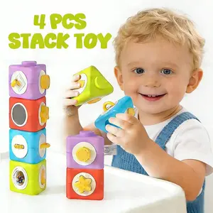 12-in-1 Busy Board Activity Cube Multi Activity Playset - Toddler Stacking Sensory & Educational Travel Toys for Airplane Car