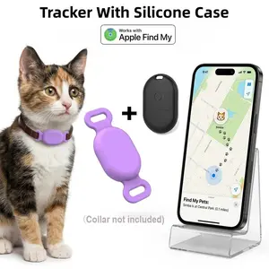 Smart Tag GPS Tracker Bluetooth Search Locator With Silicone Case For Pet Cat Dog Works With Apple Find My Device Anti Lost Global Positioning