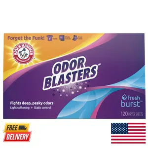 Arm & Hammer Odor Blaster Dryer Sheets – Fresh Burst, 120 Count, Laundry & Fabric Freshener
