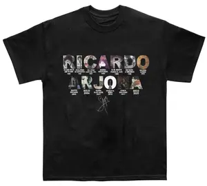 Ricardo Arjona Discography Album Covers Typography T-Shirt, Latin Pop Rock Music Aesthetic, Merch Shirt for Woman And Man Fans