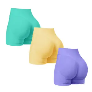 Women's High-Waisted Elastic Sport Shorts Spring Summer New Style Butt-Lifting Tummy-Tucking Waist-Cinching Quick-Dry Soft Sweet Macaron-Hued for Fitness Running Yoga Workout Activewear