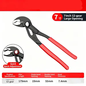 Small Space Mini Water Pump Pliers, Auto Repair Multi-Functional Small Wrench, Nut Round Tube Universal Wrench 12 Gears Adjustable