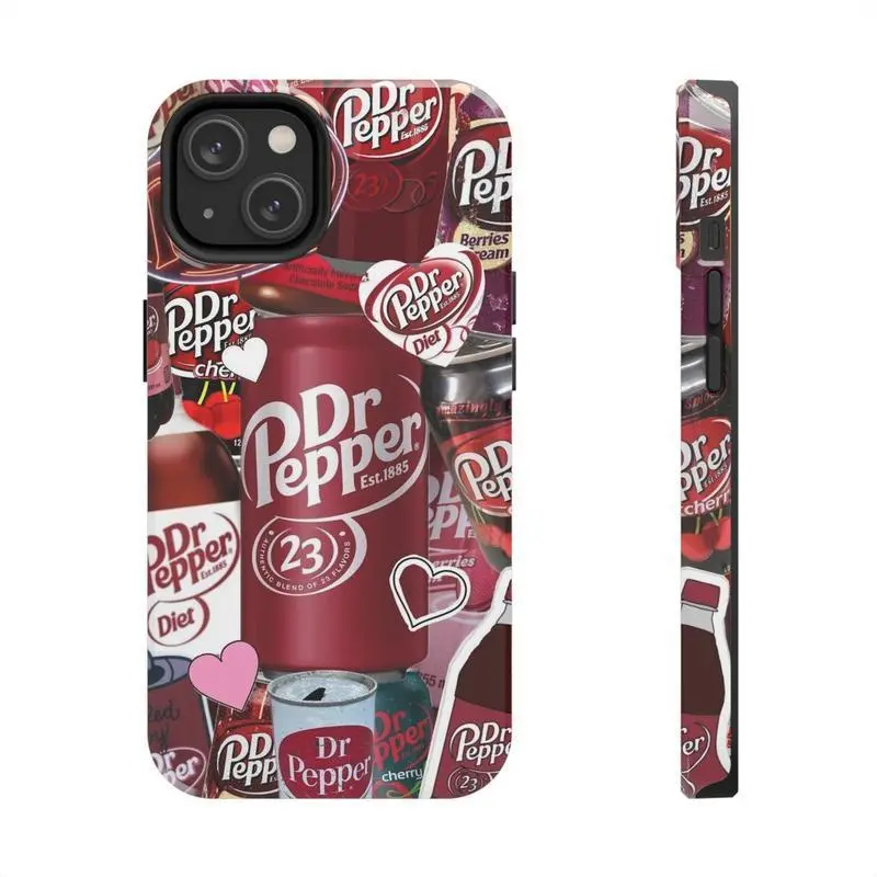Red Dr Pepper Diet Tough Phone case, Soda Lover Fans Gift , Dr Pepper Aesthetic Case Two-In-One Drop-resistant mobile phone case for iPhone17 16 15 14 Pro Max Pro Plus and Samsung S25 24 23 22