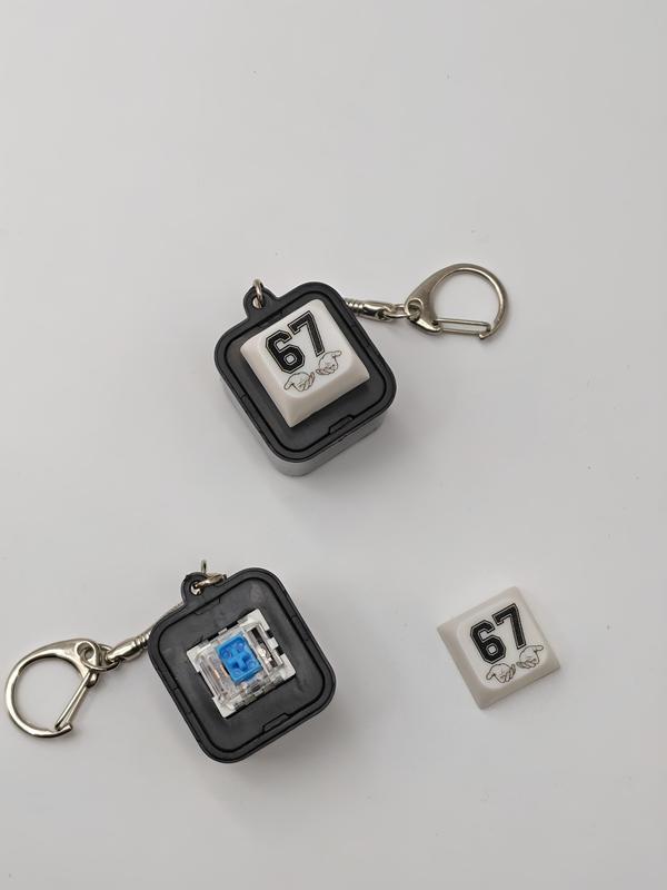 67 Sound Button Keychain Desk Rechargeable Everyday Carry Toy, Light-Up Rechargeable Collectible, IYKYK kid Gift