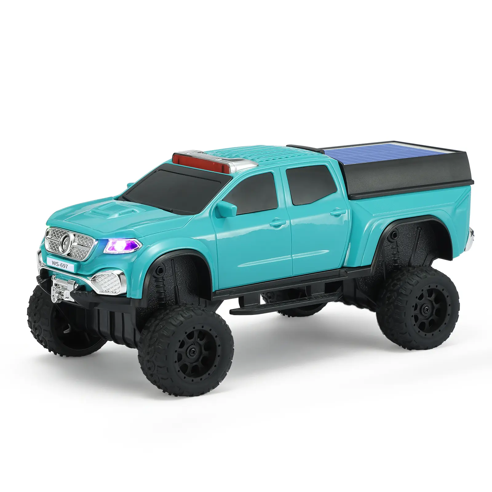 WSTER WS-697 Off Road Vehicle Model Solar Portable Bluetooth Speaker LED Party Lights TWS Stereo Sound FM Radio USB TF Card Playback Hands Free Calling USB Charging Ideal Birthday Back To School Gift For Car Enthusiasts