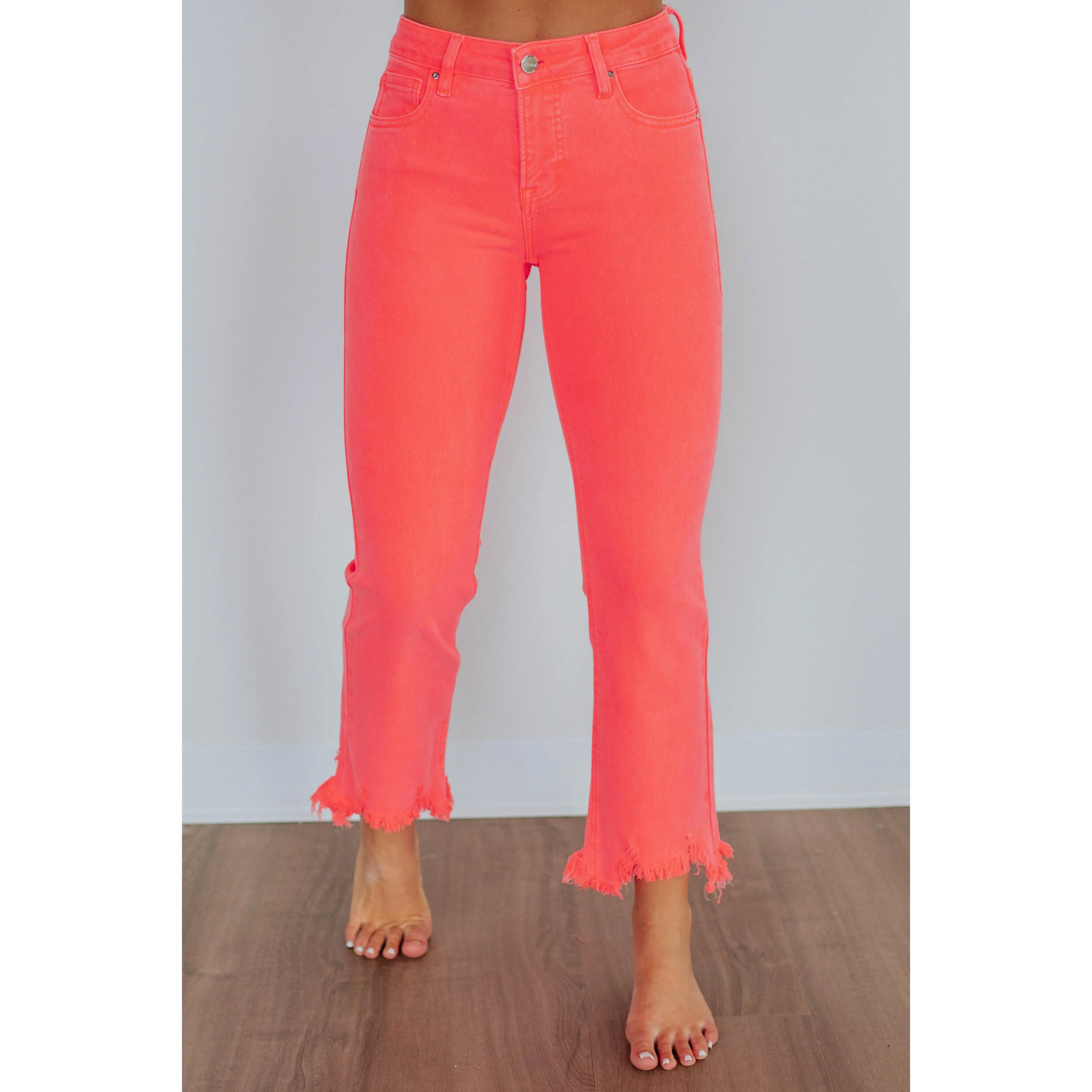 Neona Risen Jeans - Neon Coral