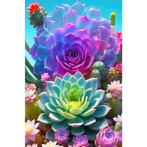 1PCS Colorful Succulent Diamond Painting Kit DIY Rhinestone Embroidery Art Craft for Home Decor Gift