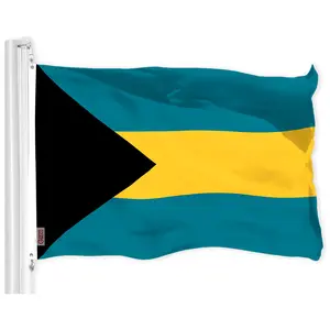 G128 Bahamas Bahamian Flag | 3x5 Ft | LiteWeave Pro Series Printed 150D Polyester | Country Flag, Indoor/Outdoor, Vibrant Colors, Brass Grommets, Thicker and More Durable Than 100D 75D Polyester