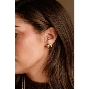 Simone Gold & Pearl Cross Stud Earrings