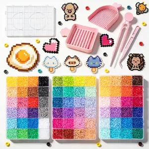 DIY Fuse Beads Kit 48,000+ Pieces, Melty Beads Craft Set with Templates & Tools, Extra 2,000 Refill Beads, Graduation Gift & Mother’s Day DIY Gift for Pixel Art and Handmade Crafts