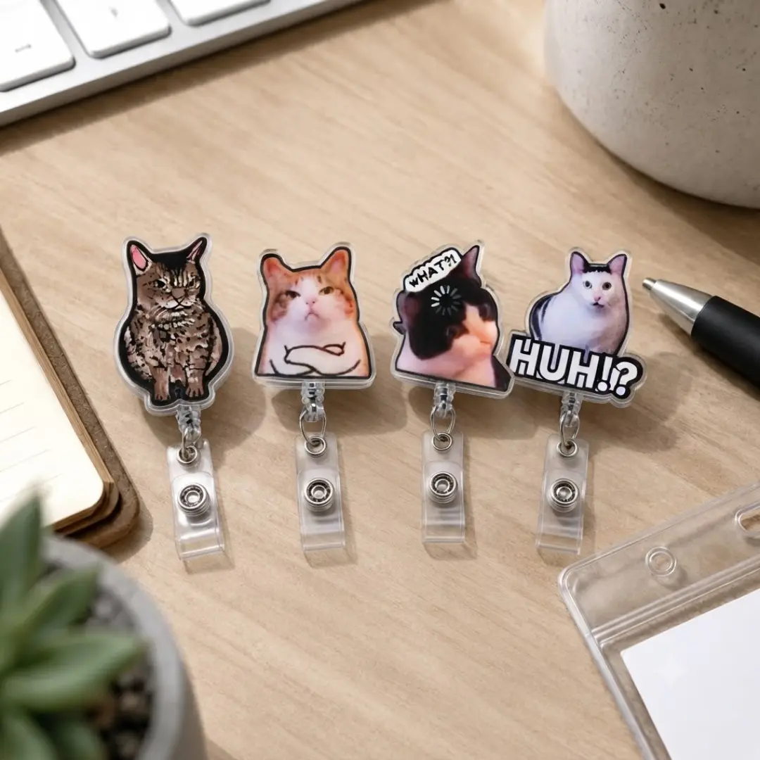 Funny Cat Meme Phone Grip  Cute Confused & Grumpy Kitty Faces MagSafe Holder, Funny Animal E-Reader Stand