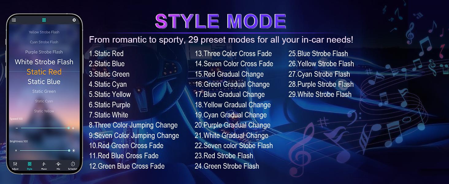 LivTee Smart Car LED Interior Lights with USB Port, LED Strip Fiber Optic Lights, Wireless App Control, Sync to Music, Car Accessories Gifts for Women and Men, 5 in 1