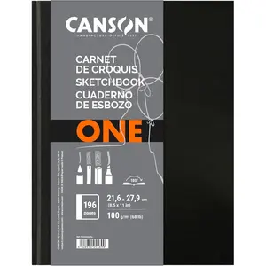 ONE Art Book Paper Pad, Smudge Resistant Sketch Book Paper Pad, Hardbound, 67 Pound, 8.5 x 11 Inch, 98 Sheets