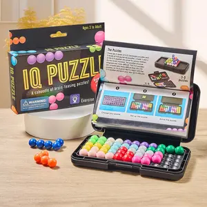 Educational Game Set - 2D & 3D Brain Challenge Toys, Smart Magic Bead Pyramid iq Battle, High-Intelligence Brain-Teasing Board Game, Children's Intellectual Challenge Logic Training Puzzle, Suitable as Birthday or Christmas Gift for Boys and Girls