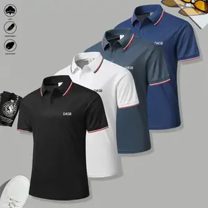 Men’s casual short-sleeve polo shirt set in mixed colors, breathable and cool, suitable for all seasons—an ideal choice as a holiday gift for men.