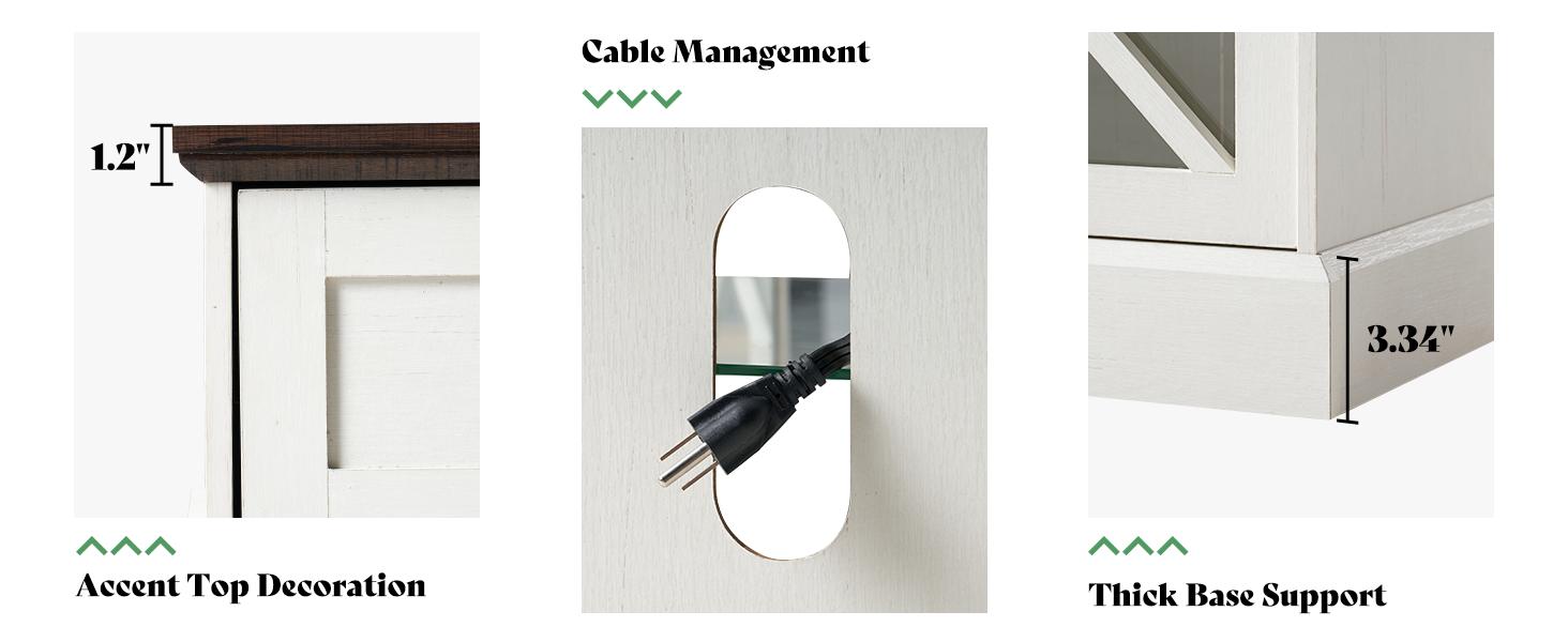 AMERLIFE Farmhouse LED Fireplace TV Stand with 3-Sided Glass Fireplace,70" Large Entertainment Center for TVs up to 80",Living Room/Christmas Gift/Best Gift Ideas