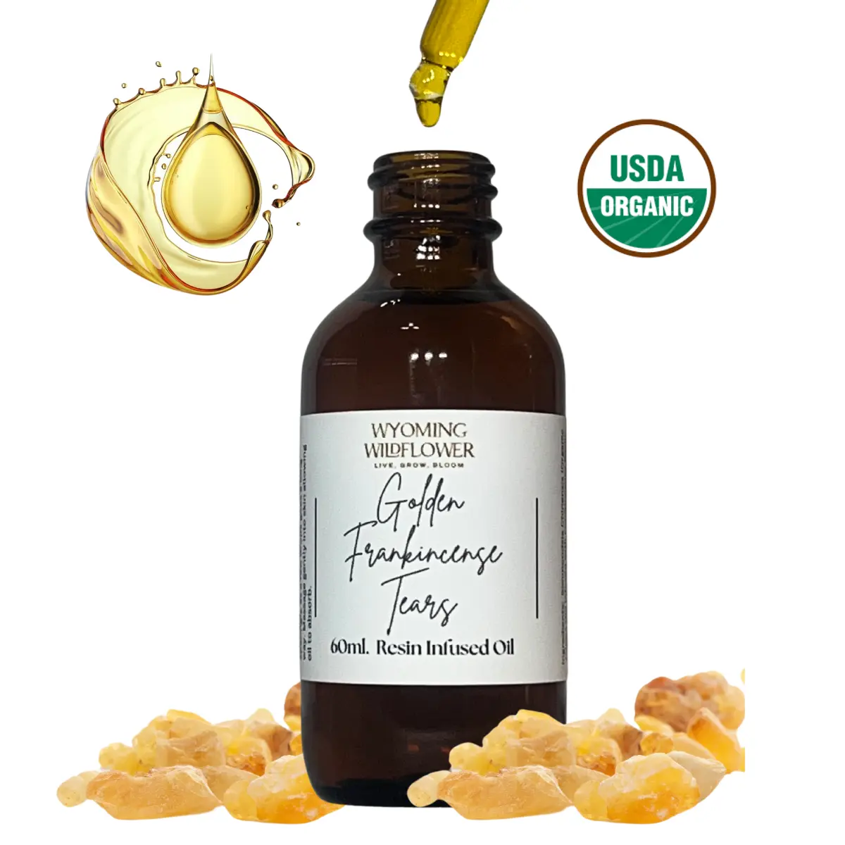 Golden Frankincense Tears Organic Resin Oil- Botanical Skin Elixir