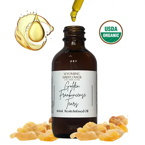 Golden Frankincense Tears Organic Resin Oil- Botanical Skin Elixir