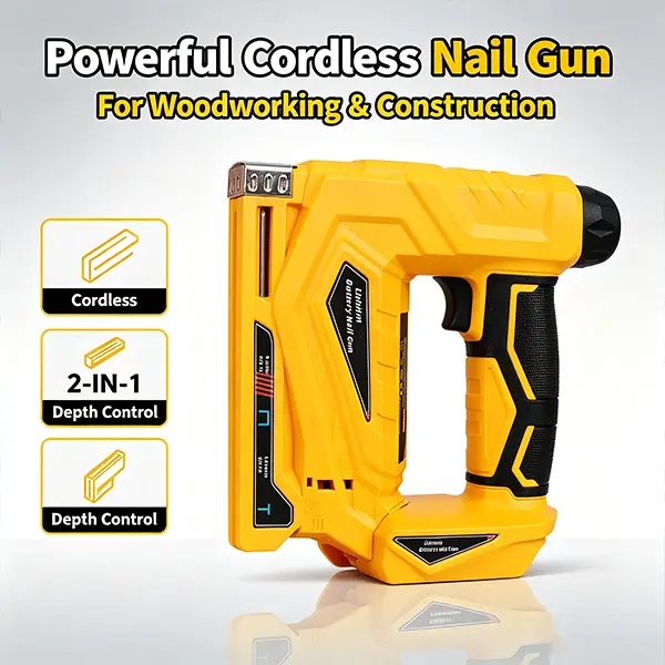 2-in-1 Cordless Brad Nailer & Narrow Crown Stapler | Compatible with Dewalt 20V MAX Battery, Adjustable Depth Nail Gun with Safety Lock for Woodworking DIY