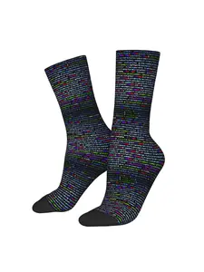 Men's Coding-Themed Programming Socks - Linux Python Java C++ Full-Body Print Tech Geek Gift - Computer Science Birthday Pres