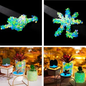 100pcs Glow in the Dark Garden Pebbles, Vibrant Plastic Stones for Pathways, Luminous Lawn Ornaments & Decor, Durable Decorative Stones