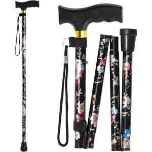 Sports & Outdoor Velvetods Cane for Men/Women |     Mobility & Daily Living Aids |     Height Adjustable Walking Stick |     Comfortable Plastic T-Handle Portable Walking Stick Folding Cane Blue Healthcare Equipment Tool