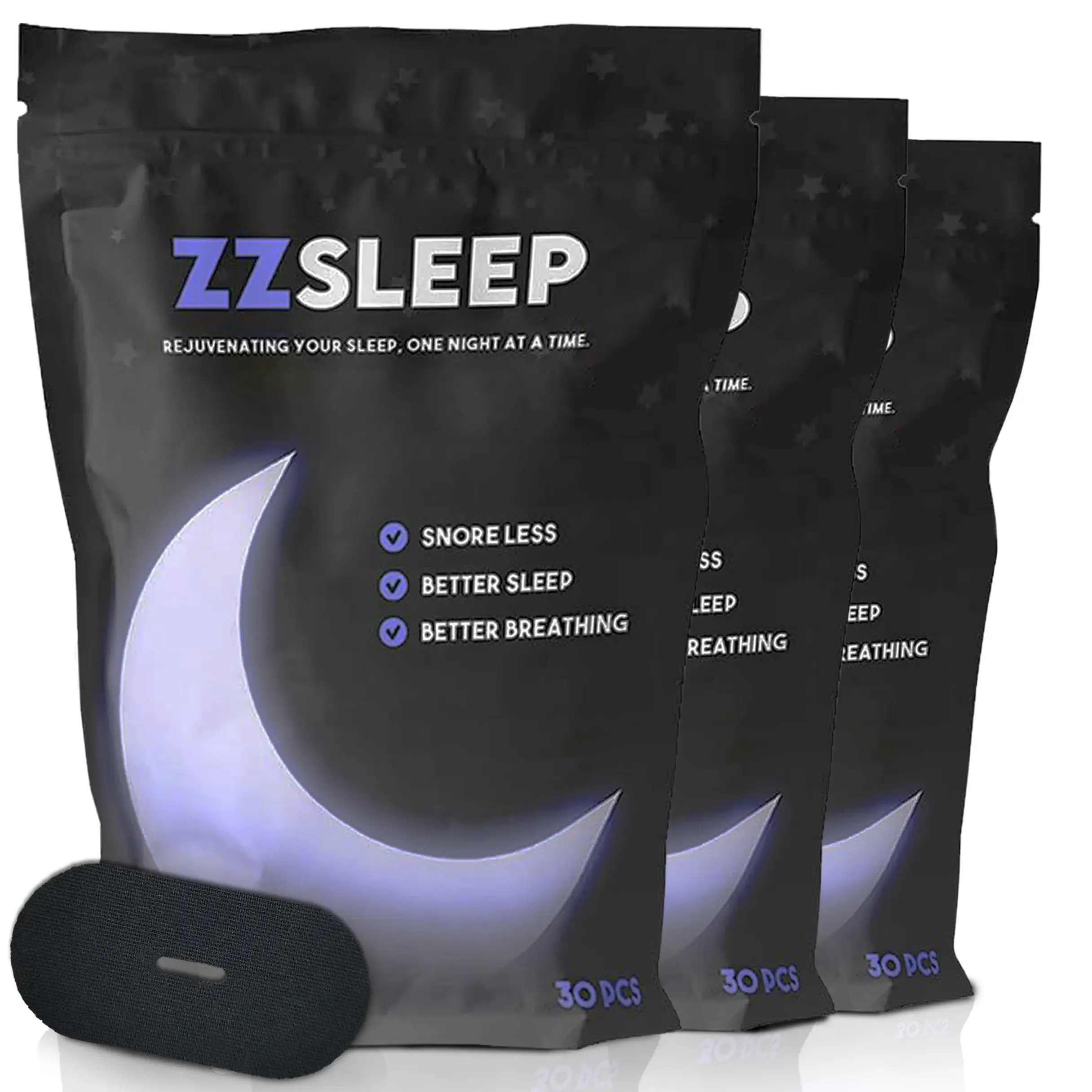 ZZSleep Tape - Mouth Tape (3 Month Supply) for Snore Prevention, Rest & Recovery, Breathable Sports Tape