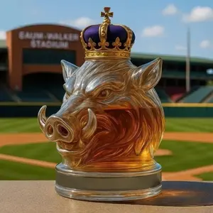 2026 Trendy Animal-Shaped Whiskey Bottle, Wild Boar Glass Decanter, 380ML, Non-Lead Crystal Glass, Decorative Alcohol Container