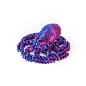 A 3D printed octopus ornament, a desktop decorative piece featuring movable tentacle joints with cutting-edge technology, the perfect choice for Halloween, Christmas, and Easter | Festive home decor and unique party gift