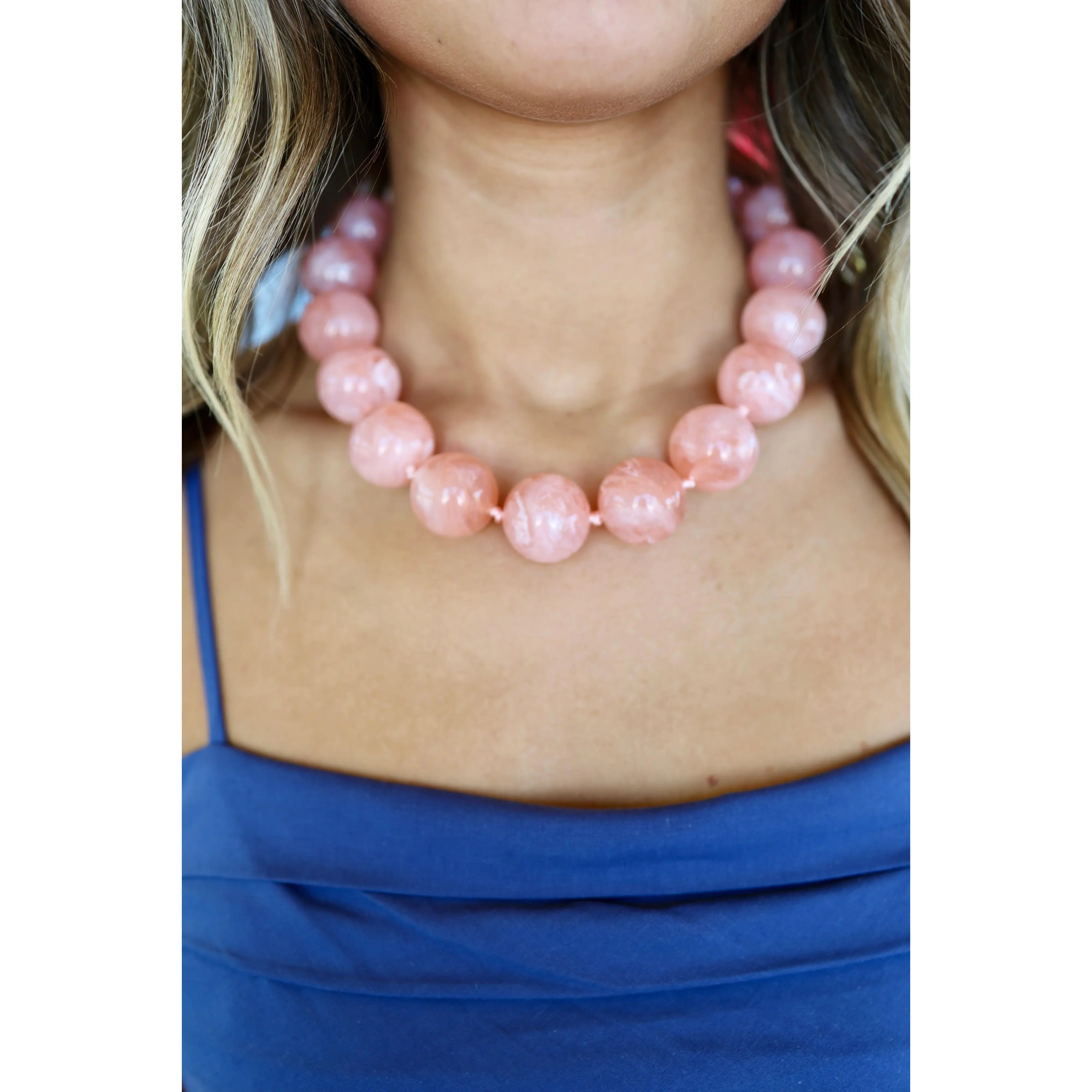 Marble Peach Necklace